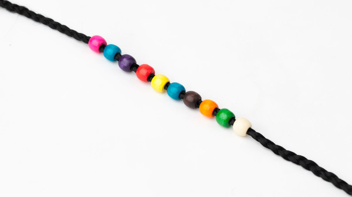 Fa hajgyöngy kicsi színes AFROline (10db)